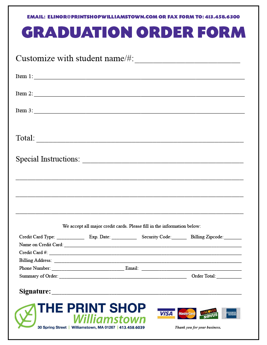 Family Graduation Order Form 20sm2 The Print Shop Williamstown